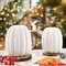 Artificial Pumpkins, 2PCS White Fake Pumpkins. Large Faux Pumpkins for Autumn Thanksgiving Halloween Seasonal Holiday Decor Decoration (2 Pieces Big White Pumpkins)